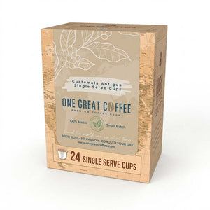 Ethiopia Yirgacheffee Single Serve coffee pods in a stylish packaging, featuring 24 gourmet single-serve cups.