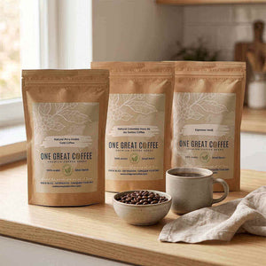 Coffee sampler: The Andes Awakening Trio 3-pack with Peru, Colombia and Espresso Verdi coffees